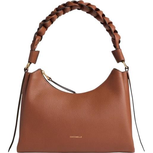 Coccinelle boheme - borsa a spalla in pelle con manico intrecciato