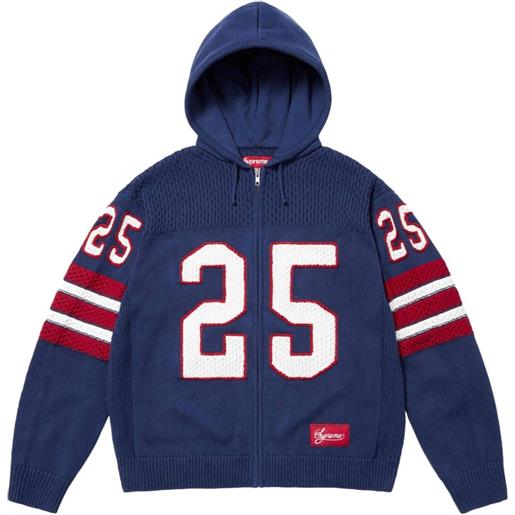 Supreme felpa con zip e cappuccio sport "ss 25 - navy" - blu