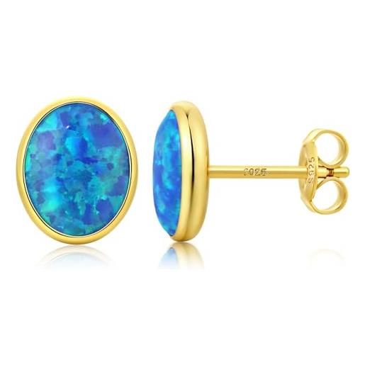 Orecchini oro bianco 18Kt con topazio azzurro ovale