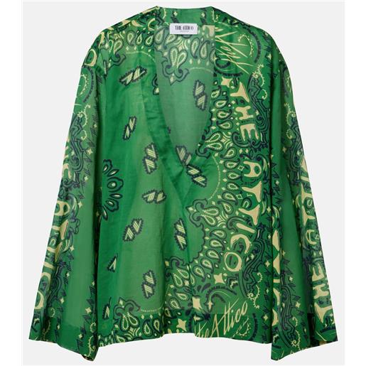 The Attico top oversize bandana in mussola di cotone