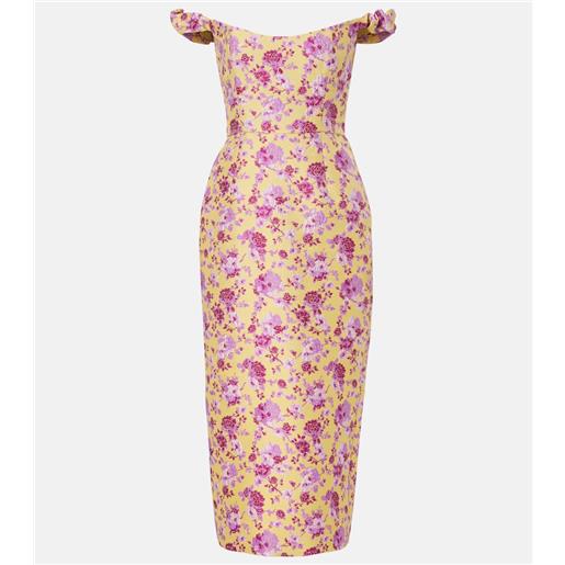 Markarian abito midi amara in broccato con stampa floreale