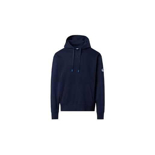 NORTH SAILS felpa hoodie uomo in cotone organico con inserti laterali a coste