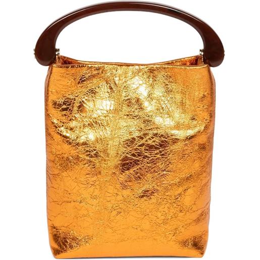 DRIES VAN NOTEN borsa tote micro in pelle - arancione