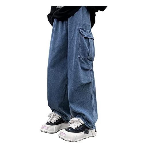 Unotobe y2k jeans uomo larghi streetwear pantaloni cargo jeans donna gamba larga vita alta