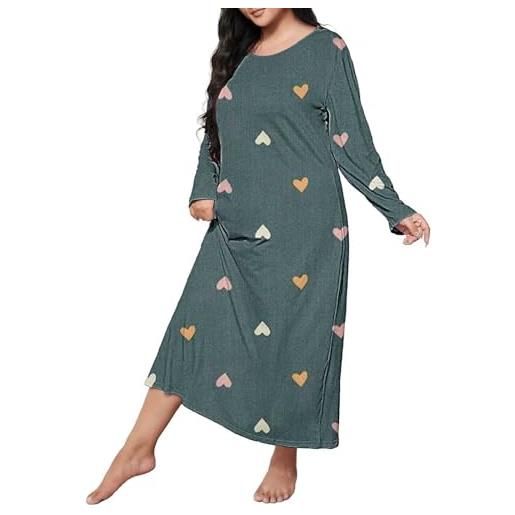 Zeitlos Camicia Da Notte Donna Manica Lunga Mélange - Morbida E Calda Taglie Forti