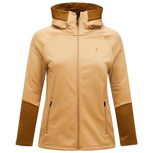 Peak Performance donna rider essentials hoodie giacca, sierra sand-earthy summit, m
