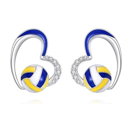 WOSTU Orecchini sportivi Genuino argento sterling 925 Orecchini da pallavolo per le donne Estate Nuova moda Gioielli in argento CQE902  36
