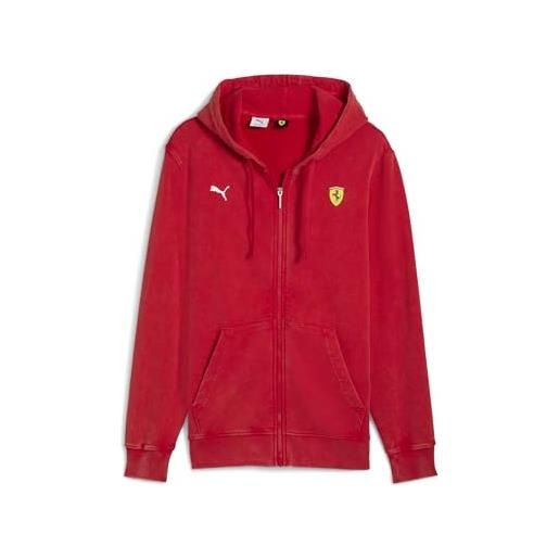 PUMA giacca in pile con cappuccio scuderia ferrari sportswear da uomo m, black