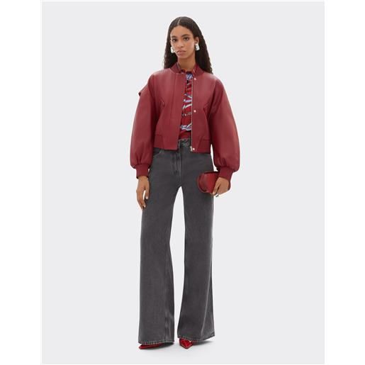 Ferrari bomber in nappa gommata - female giacche maison red 44