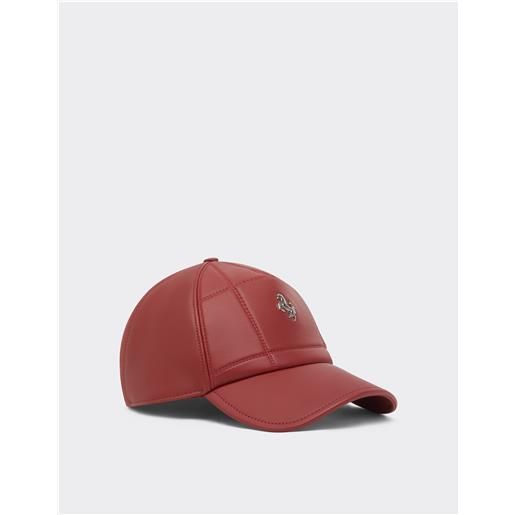 Ferrari baseball cap in nappa con cavallino rampante - cappellini maison red os