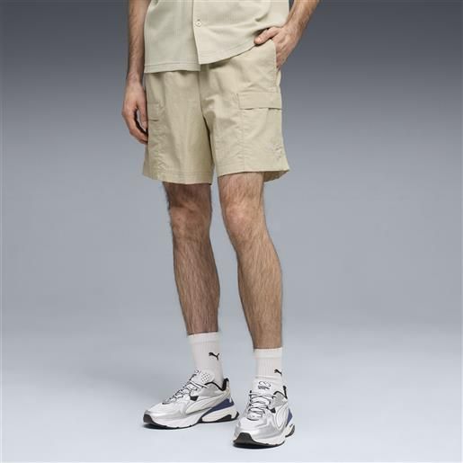 PUMA shorts cargo wardrobe ess vestibilità comoda da 6 da uomo, abbigliamento, beige, s