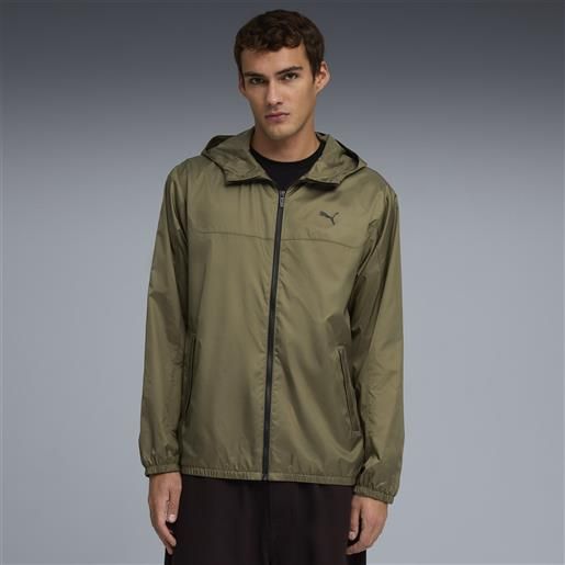 PUMA giacca a vento essentials vestibilità regolare da uomo, abbigliamento, verde, s