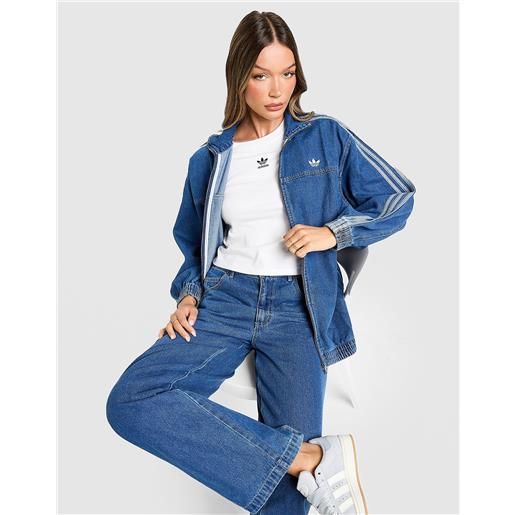 adidas Originals giacca track denim oversize firebird, blu
