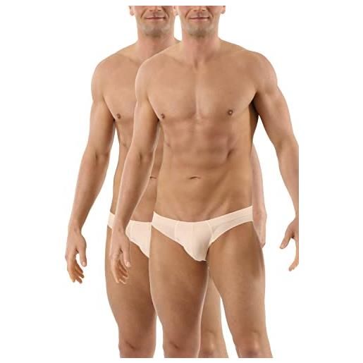 ALBERT KREUZ set di 2 slip invisibile senza cuciture a taglio vivo cotone elasticizzato beige taglia m