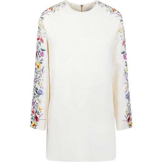 Max Mara abito corto leva con ricamo a fiori - bianco