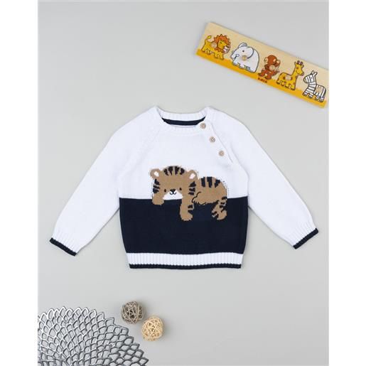 Prénatal maglia bimbo bianco/blu tigre