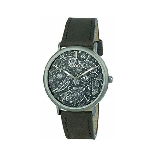 SNOOZ Orologio Unisex Analogico Al Quarzo, Cassa In Acciaio Inox Argento, Cinturino In Pelle Di Vitello Blu, Modello SAA1041-72