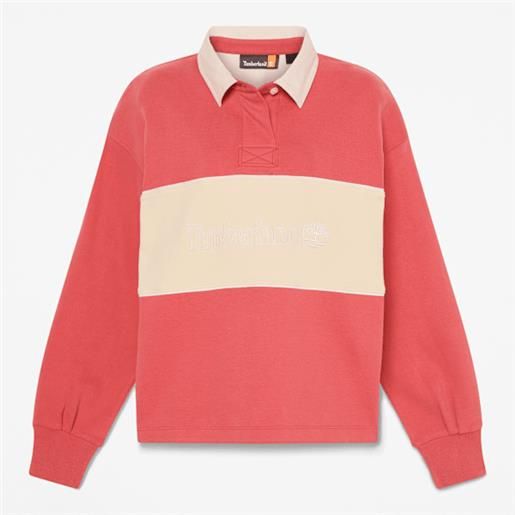 Timberland - polo stile rugby lush da donna in rosso, donna, rosso, taglia: 3xl