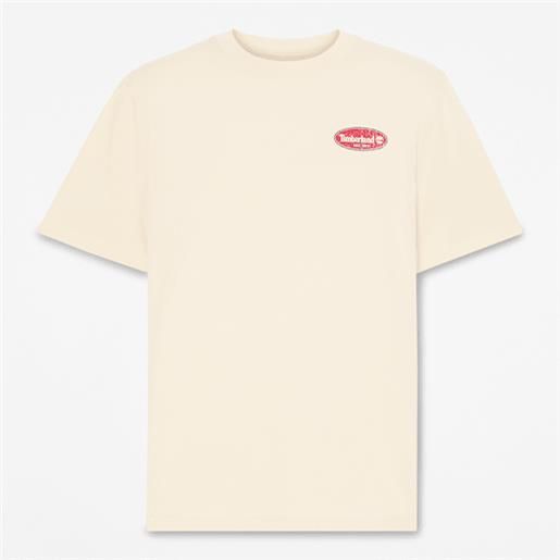 Timberland - t-shirt con grafica gas station da uomo in beige, uomo, beige, taglia: 3xl