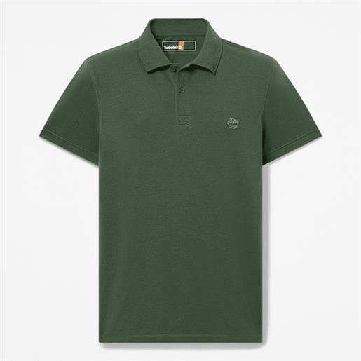 Timberland - polo elasticizzata a maniche corte millers river da uomo in verde scuro, uomo, verde, taglia: 3xl