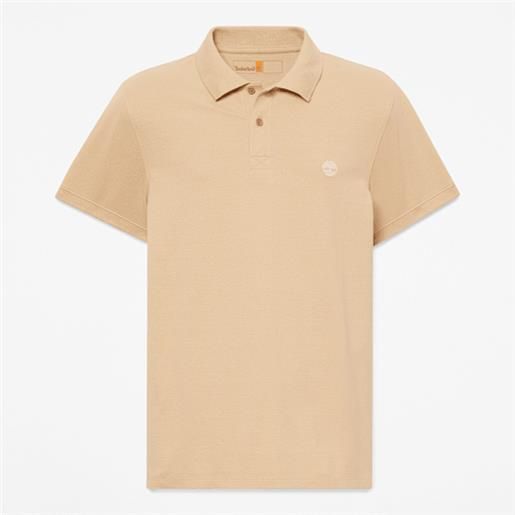 Timberland - polo elasticizzata a maniche corte millers river da uomo in beige, uomo, beige, taglia: 3xl