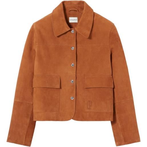 Claudie Pierlot giacca in pelle con bottoni - marrone
