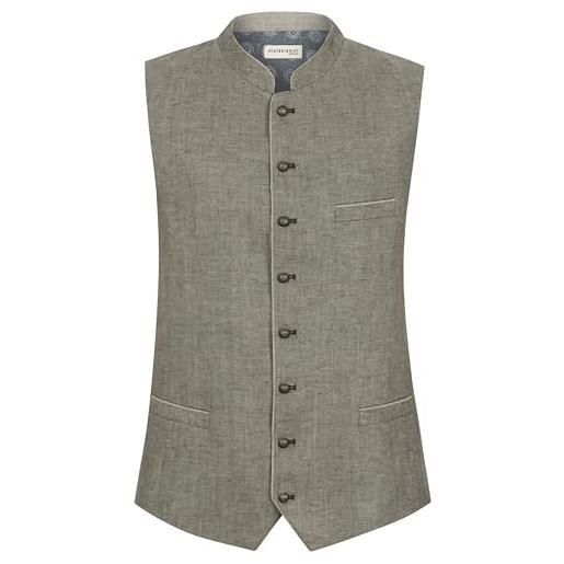 Bergfeuer trachtenweste lucio gilet tradizionale, oliva, 52 uomo