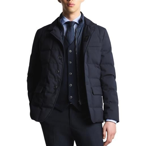 FAY piumino corto double front in canvas melange - nam45510210xobu807 - blu