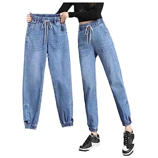 Vaceky Jeans larghi da donna a gamba dritta Y2K invecchiato Cargo Joggers con tasche, 00 Blu, S