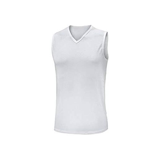 Nottingham smanicato cotone bielastico collo a v art. First (3pz) - 7, bianco