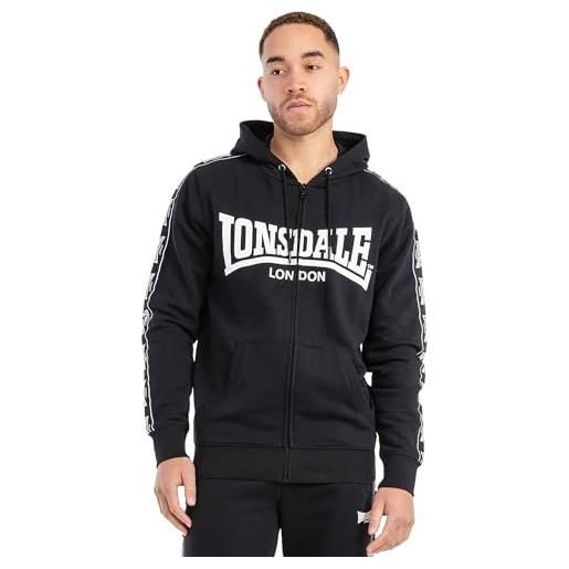 Lonsdale bigton felpa, nero/bianco, s uomo