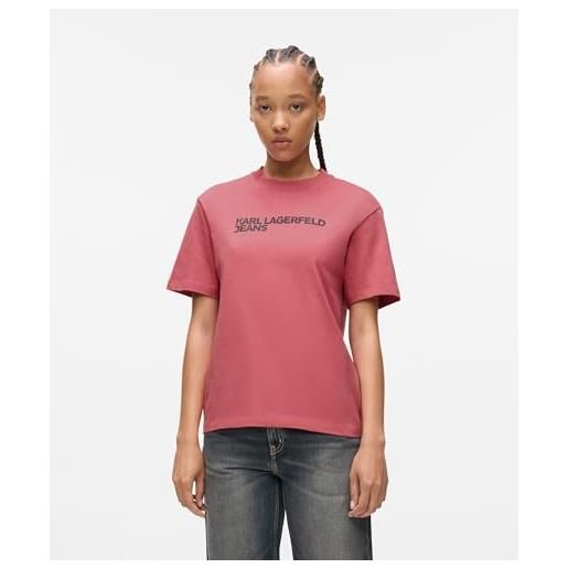 KARL LAGERFELD JEANS, donna, t-shirt essential logo a maniche corte regolari, vestibilità regolare, viola, s
