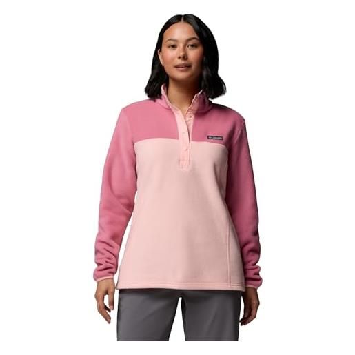 Columbia donna benton springs 1/2 snap pull over ii, rosa sabbia/rosetta, x-small