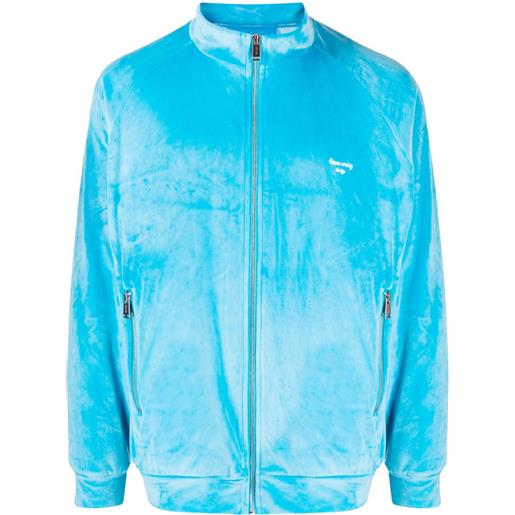 TEAM WANG design giacca con effetto spazzolato - blu