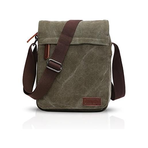 Borsa A Tracolla Uomo In Tela Vintage – Piccola, Messenger, Da Lavoro E Viaggio – Impermeabile E Antifurto