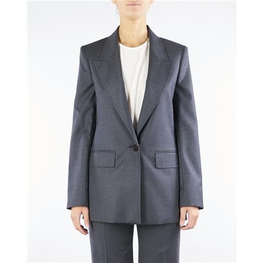 MAX MARA STUDIO blazer antracite regular fit in flanella
