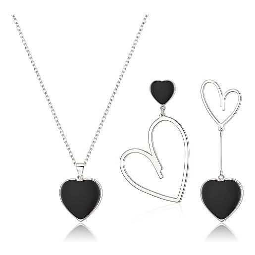 TreasureBay - Orecchini a forma di cuore in argento Sterling 925