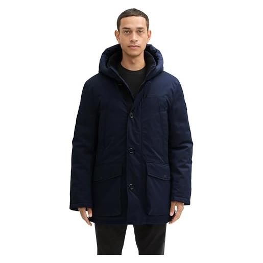 TOM TAILOR Denim Giacca Uomo Trapuntata Invernale Con Cappuccio – Blocco Colore – Impermeabile E Sostenibile