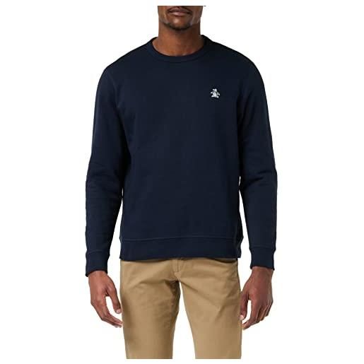 Original Penguin felpa da uomo l/s sticker pete fleece crew, zaffiro scuro. , m