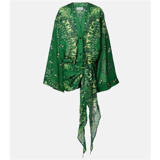 The Attico miniabito bandana in mussola di cotone