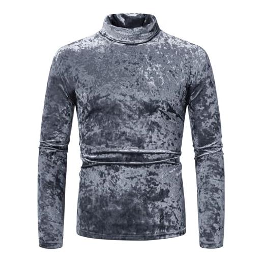 MaNMaNing maglia termica uomo invernale in velluto con collo alto maniche lunghe intimo caldo e comodo ideale per base layer e protezione dal freddo con design confortevole