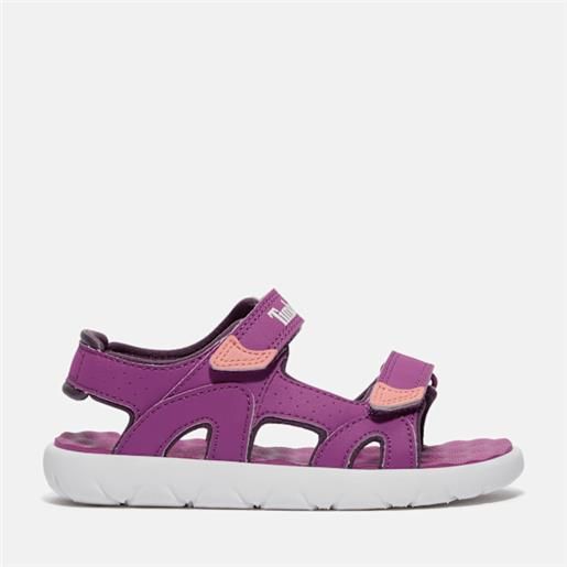 Timberland - sandalo con cinturino posteriore perkins row da bambino (dal 20 al 30) in viola, viola, taglia: 21