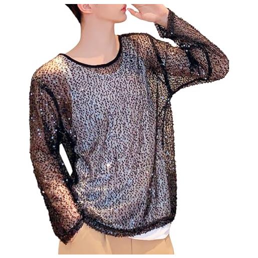 Camicia Uomo Mesh Trasparente Maniche Corte - Crop Top, Morbida, Taglia M