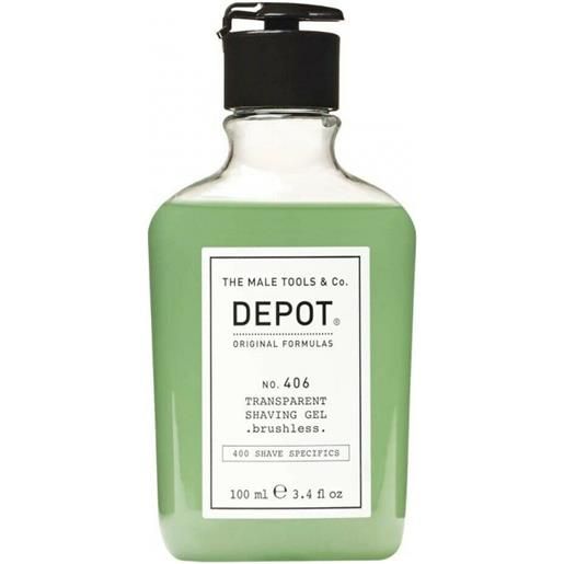 Depot no. 406 transparent shaving gel brushless 100ml - gel da barba senza pennello