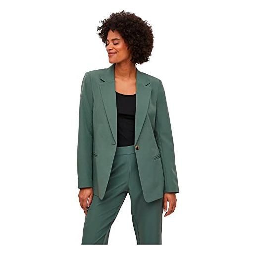 Vila vilowny straight noos blazer da donna, verde duck, 50