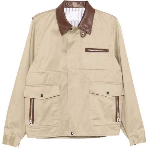 sacai giacca con colletto a camicia - toni neutri