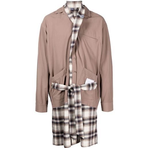 Maison MIHARA YASUHIRO giacca-camicia con design a strati - marrone