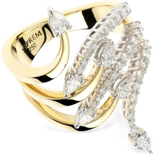 Anello Serpente Con Cristallo Trasparente E Tono Oro - Gioiello Donna Avalaya, Collezione Animalier