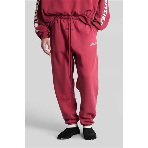 Fear of God Essentials pantalone in cotone rosso