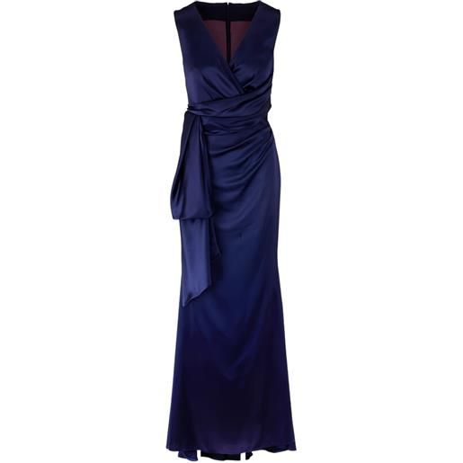 Talbot Runhof abito midi smanicato - blu